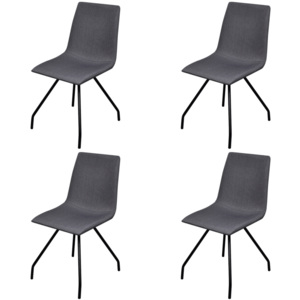 Jídelní židle 4 ks s železnými nohami, textil, tmavě šedé
