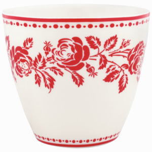 Latte cup Fleur red