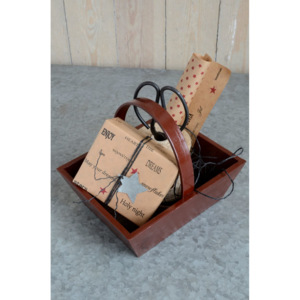 Dřevěný košík s ouškem - červený + kód DOPRAVAFREE2017 na dopravu zdarma