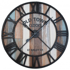 Dřevěné nástěnné hodiny Old Town - Ø 91*5 cm Clayre & Eef