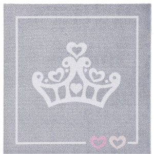 Dětský šedý koberec Zala Living Crown, 100 x 100 cm