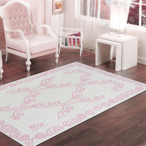 Pudrově růžový odolný koberec Vitaus Primrose, 140 x 200 cm