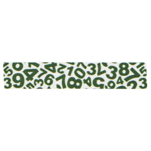 Designová samolepící páska Number white/green