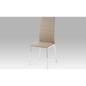Artium Jídelní židle chrom a koženka 44x42x98x46cm Barva: cappuccino