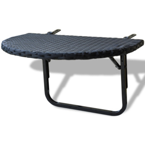 Balkónový stůl z polyratanu, černý