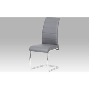 Artium Jídelní židle chrom | koženka 42x43x98x47cm Barva: šedá
