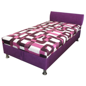 Studentská postel s čelem 110x200 s matrací ALFA - fialová