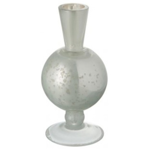 Skleněná váza Nacre white - 9 × 9 × 16 cm J-Line