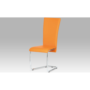 Artium Jídelní židle koženková 44x42x102x47cm Barva: oranžová