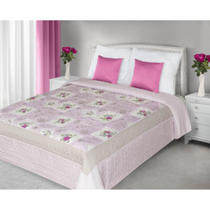 Přehoz na postel AIDA 220x240 cm růžová patchwork Mybesthome