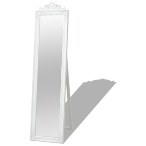 Volně stojící zrcadlo barokní styl 160x40 cm bílé