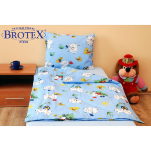 BROTEX Povlečení dětské bavlna velká postel Dalmatin modrý, Výběr zapínání: zipový uzávěr Výběr zapínání:: zipový uzávěr