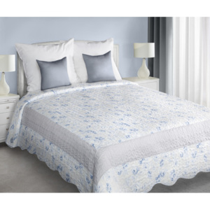 Přehoz na postel ROMANA 220x240 cm modrá/stříbrná Mybesthome