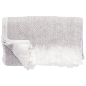 Vlněná deka Herringbone Grey/white 130x200 cm
