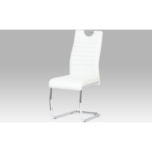 Artium Jídelní židle koženka | chrom | 44x44x97x46cm Barva: bílá