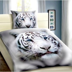 3D povlečení 140x200 + 70x90 - White tiger