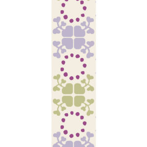 Bavlněná stuha Clover green/purple