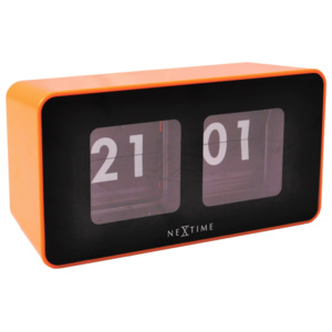 Nástěnné/stolní hodiny Flipped 18 x 9 cm oranžové - NEXTIME