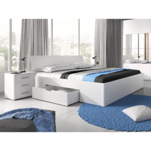 Bílá postel s úložným prostorem BETA