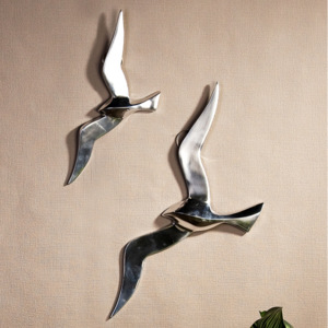 Nástěnná dekorace hliníková Flying bird, 34 cm - hliník
