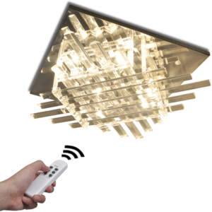 Čtvercové RGB LED stropní svítidlo se skleněnými proužky