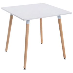 Jídelní stůl Benet, 80 cm, nohy přírodní - dřevo / bílá