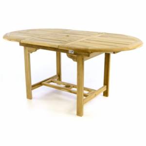 Zahradní jídelní stůl z týkového dřeva DIVERO - 120/170 cm - Divero D47195
