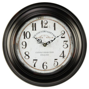 Nástěnné hodiny The country cottage, 32 cm - černá / bílá