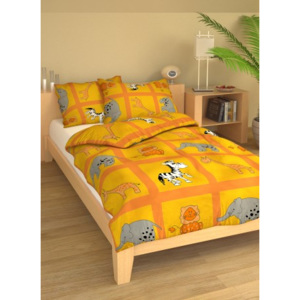 BROTEX Povlečení dětské bavlna velká postel Safari oranžové, Výběr zapínání: zipový uzávěr Výběr zapínání:: zipový uzávěr