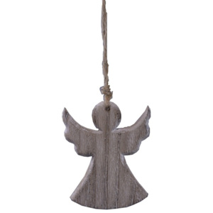 Závěsný dřevěný anděl Ego dekor, výška 13 cm