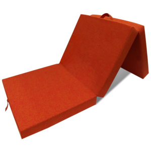 Trojdílná skládací pěnová matrace 190x70x9 cm oranžová