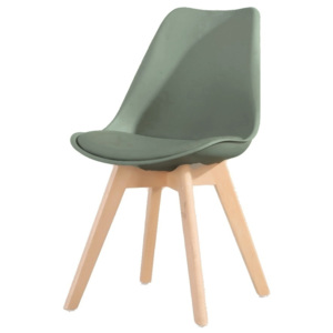 Pohodlná jídelní židle v ergonomickém tvaru v tmavě šedé olivové barvě KN266