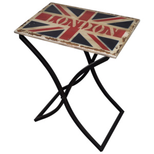 Konferenční stolek dřevěný s designem Union Jack