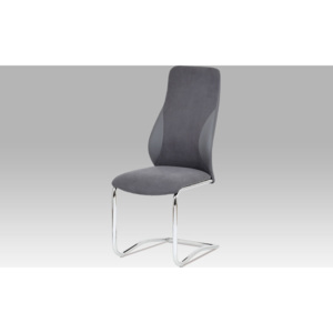 Artium Jídelní židle | látka | koženka | chrom | 45x43x105x48cm Barva: šedá