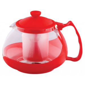 Konvice na čaj sklo plast 750 ml červená - Renberg