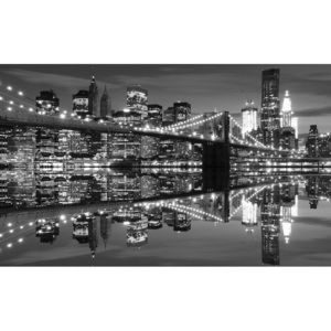 Obraz na plátně: Černobílý Brooklyn Bridge (3) - 75x100 cm