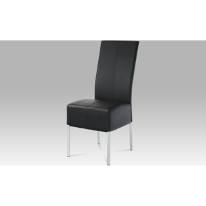 Jídelní židle | alu | koženka černá