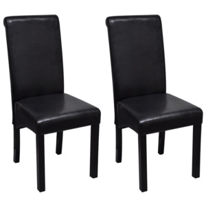 Jídelní židle 2 ks umělá kůže černá