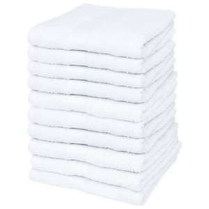 Sada ručníků pro hosty 10 ks bavlna 500 g/m² 30 x 50 cm bílá
