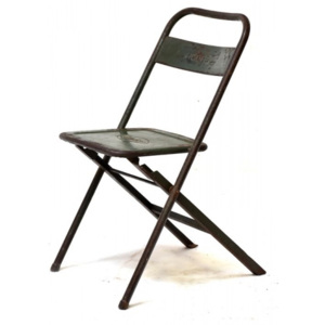 Kovová skládací židle, antik, 40x50x77cm