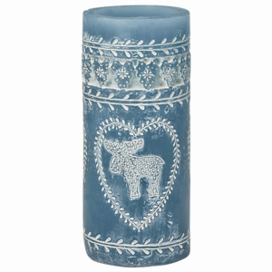 Svíčka Pillar dusty blue 18 cm