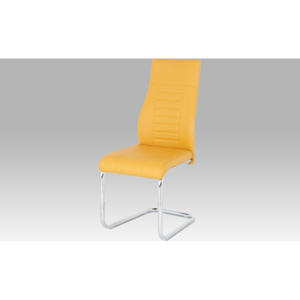 Artium Jídelní židle | koženka | chrom | 43x43x101x48cm Barva: žlutá