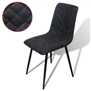 Jídelní židle 6 ks, umělá kůže, tmavě šedé