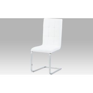 Artium Jídelní židle koženka | chrom | 44x41x100x48cm Barva: bílá