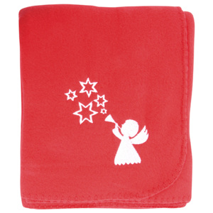 Fleecová deka ANDĚL červená