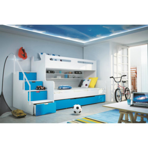 BMS Group postel pro 3 děti - Max 3 - 200x120cm | Modrá