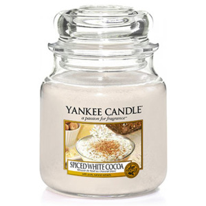 Yankee Candle – vonná svíčka Spiced White Cocoa, střední 411 g