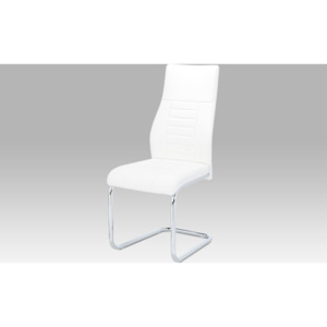 Artium Jídelní židle | koženka | chrom | 43x43x101x48cm Barva: bílá