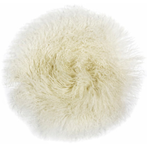 Bílý kožešinový podsedák Arctic Fur Tibetan, 35 x 35 cm