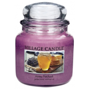 Village Candle Vonná svíčka ve skle, Med a pačuli - Honey Patchouli, 16oz